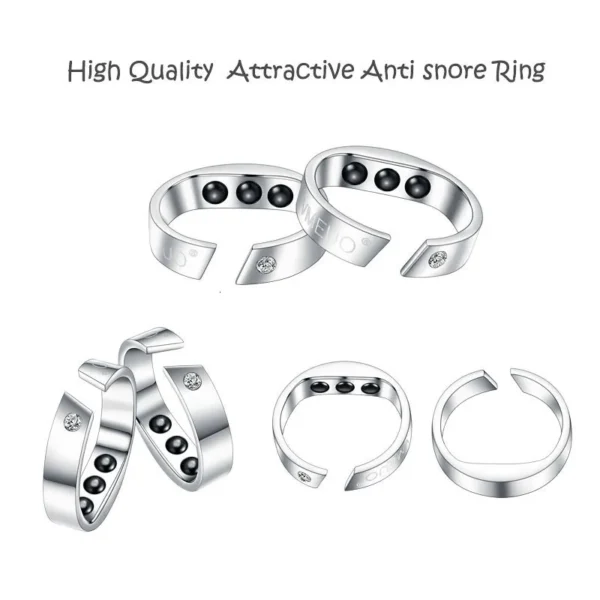 Anti Snore sleep Ring Magnetic Therapy Acupressure Treatment Against Snoring Device Snore stop Stopper Finger Ring Sleeping Aid 2