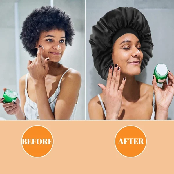 New Silk Sleeping Cap Night Hat Head Cover Bonnet Satin Cheveux Nuit For Curly Hair Care Women Beauty Maintenance Designer 6