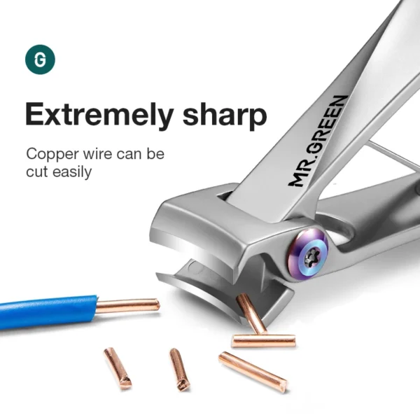 MR.GREEN Nail Clippers Wide Jaw Opening Stainless Steel Fingernail Clipper Thick Hard Toenail Cutter Manicure Scissors tools 4