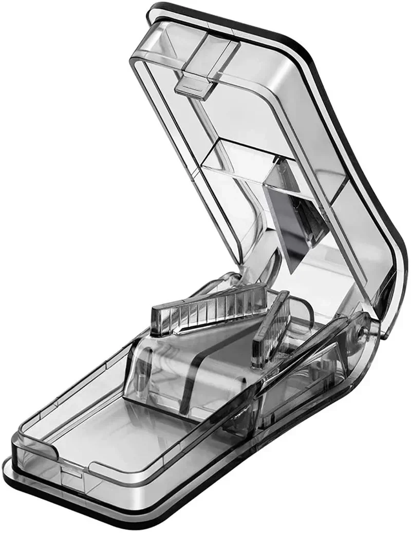 Portable Pill Cutter Split Medication Storage Tablet Cutter Cutting Slicer Home Pill Box Dispenser Pill Box Personal Health Care 3