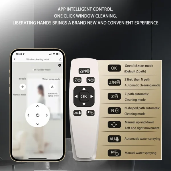 atomizing Window Cleaning Robot High Suction Electric Window Cleaner Robot Anti-falling Remote Control Robot Vacuum Cleaner 5