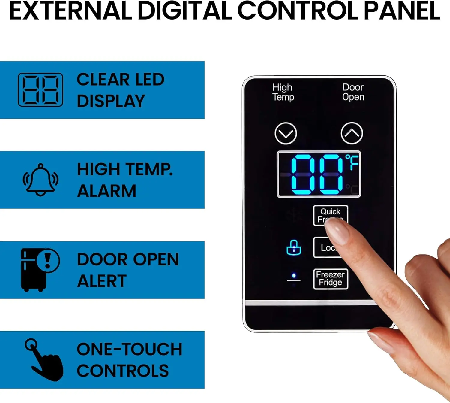 14 Cu. Ft. (390L) Convertible Upright Freezer/Refrigerator Garage-Ready Frost-Free Digital Touch Controls Quick Freeze 3